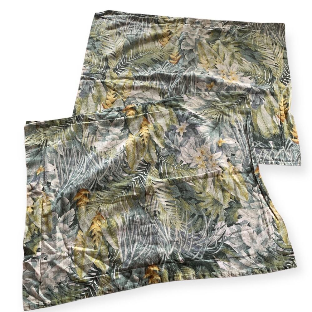 Set of 2 Tommy Bahama Cuba Cabana Standard Pillow Shams Green Yellow Tropical